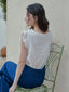 CHÉRIE lace sleeveless shirt_white