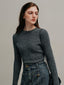 BETH woolen wave neck knit_gray