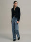 KINSLEY wide washing denim pants_blue