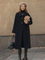 CAEL handmade wool buckle long coat_black