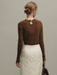 BETH woolen wave neck knit_brown