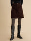 MEROY corduroy mid skirt_brown