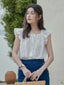 CHÉRIE lace sleeveless shirt_white