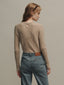 BETH woolen wave neck knit_beige