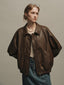 POTEAU detachable vest eco leather bomber jacket_brown