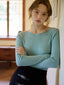 DARBY wool boat neck knit_mint