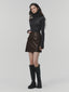 HAZEL pocket leather mini skirt_brown