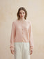 ALINA woolen heart button knit cardigan_pink