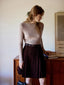 ANGE corduroy mid skirt_brown