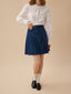 AUDREY denim pleats mid skirt_blue