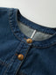 AUDREY round neck denim jacket_blue