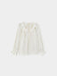 BERTE frill neck ribbon ramie shirt_ivory