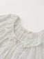 BERTE frill neck ribbon ramie shirt_ivory