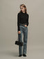 BETH woolen wave neck knit_black