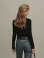 BETH woolen wave neck knit_black