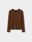 BETH woolen wave neck knit_brown