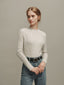 BETH woolen wave neck knit_oatmeal