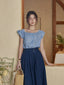 CHÉRIE lace sleeveless shirt_blue