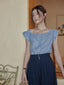 CHÉRIE lace sleeveless shirt_blue