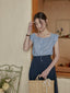 CHÉRIE lace sleeveless shirt_blue