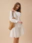 DARLENE bow neck dress_white