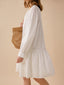 DARLENE bow neck dress_white