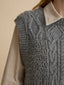 FANNY wool twisted knit vest_gray