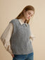 FANNY wool twisted knit vest_gray