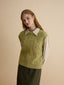 FANNY wool twisted knit vest_olive