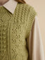 FANNY wool twisted knit vest_olive