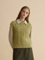 FANNY wool twisted knit vest_olive