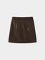 HAZEL pocket leather mini skirt_brown