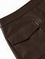 HAZEL pocket leather mini skirt_brown