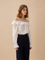 KATERINA embroidery off-shoulder shirt_white