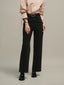 KINSLEY wide washing denim pants_black