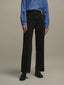 KINSLEY wide washing denim pants_black