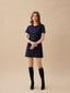 LENTINA linen button dress_navy