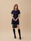 LENTINA linen button dress_navy