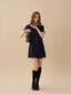 LENTINA linen button dress_navy