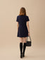 LENTINA linen button dress_navy