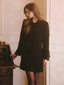 LILYANA tweed tie dress_black