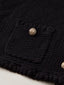 LUXIE classic linen knit jacket_black