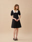 MARGOT wool silk collar dress_black