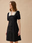 MARGOT wool silk collar dress_black