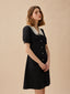 MARGOT wool silk collar dress_black