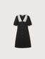 MARGOT wool silk collar dress_black