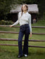 MARIE flared retro jean_dark blue