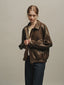 POTEAU detachable vest eco leather bomber jacket_brown