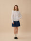 RAMENA embroidered shawl collar shirt_white