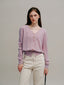 SALENA wool v neck cardigan_popcorn pink